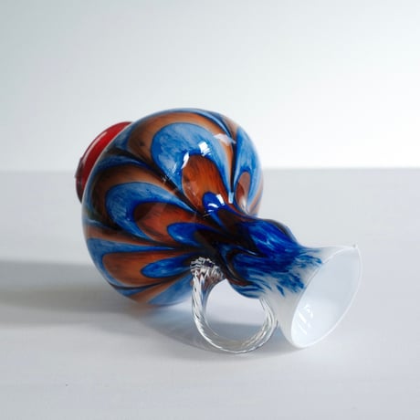 Blue and brown glass vase