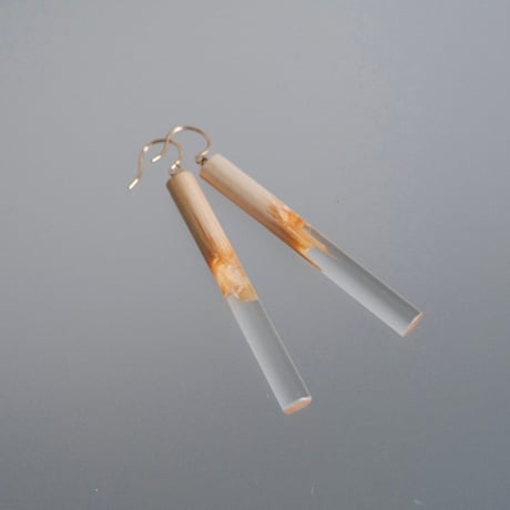 nooca wood cylinder  pierce / earring