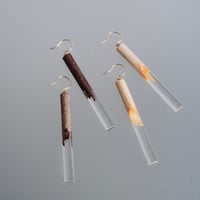 nooca wood cylinder  pierce / earring