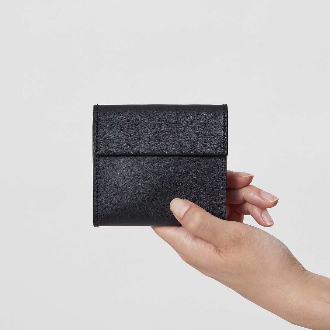leather half wallet black | 酢橘堂 leather half wallet black | 酢橘堂