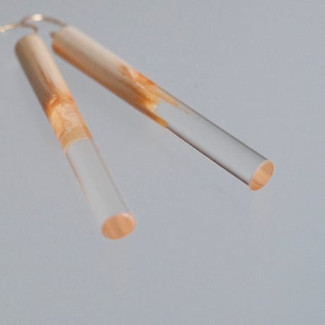 nooca wood cylinder  pierce / earring