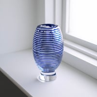 blue striped vase