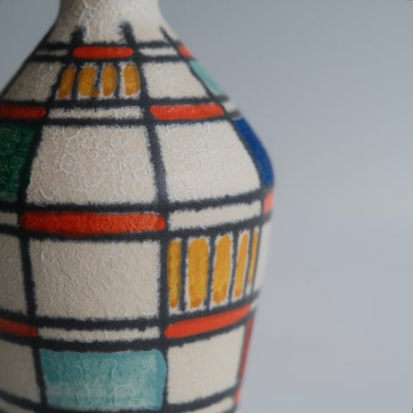 plaid ceramic vase