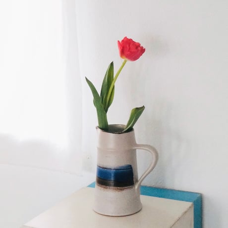 blue paint ceramic vase