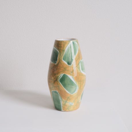 yellow  and  green ceramic vase