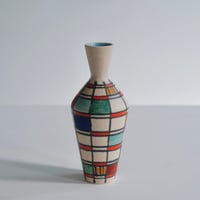 plaid ceramic vase