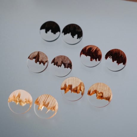 nooca wood circle pierce / earring