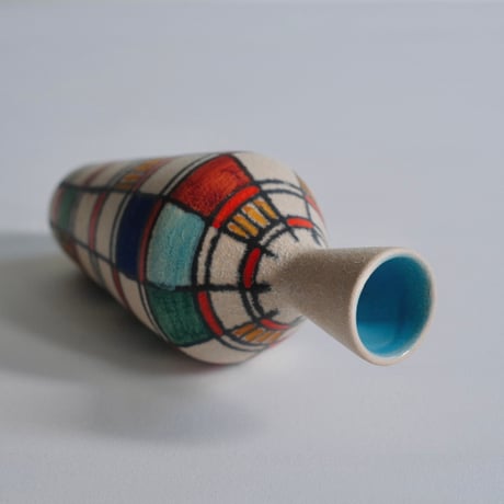 plaid ceramic vase