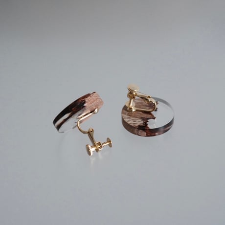 nooca wood circle pierce / earring