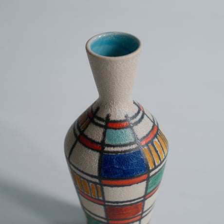 plaid ceramic vase
