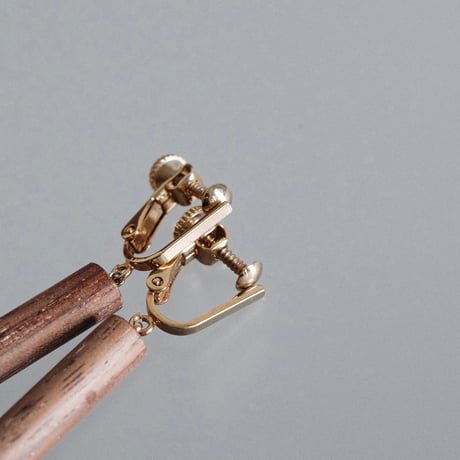 nooca wood cylinder  pierce / earring