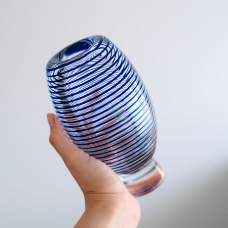 blue striped vase