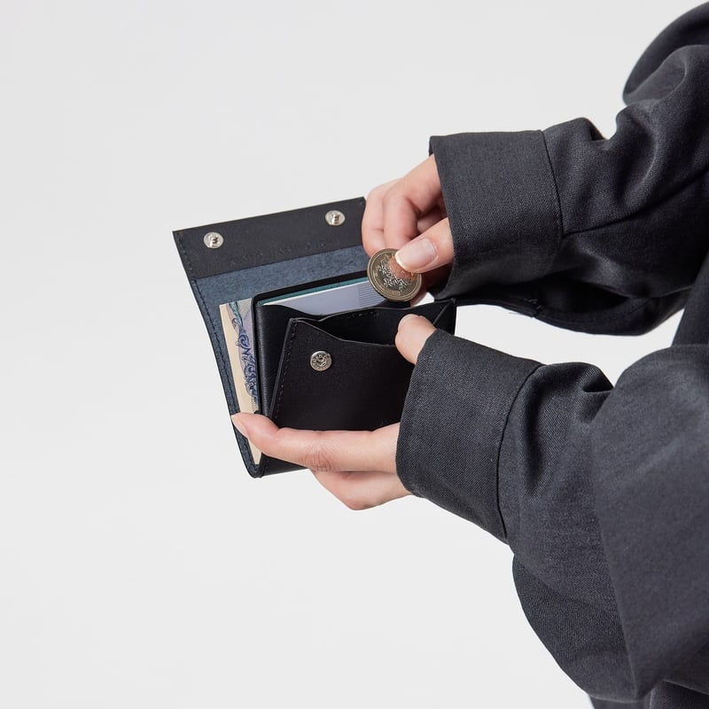 leather half wallet black | 酢橘堂 leather half wallet black | 酢橘堂