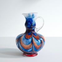 Blue and brown glass vase