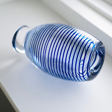 blue striped vase