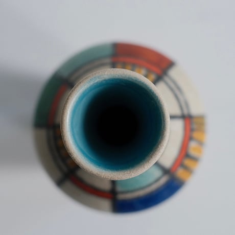 plaid ceramic vase