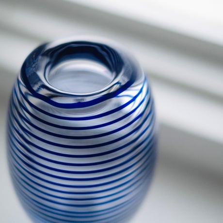 blue striped vase