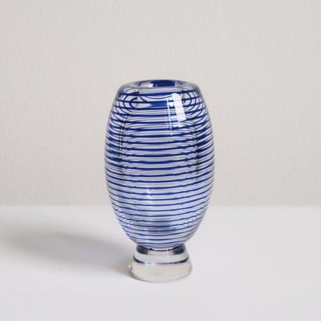 blue striped vase
