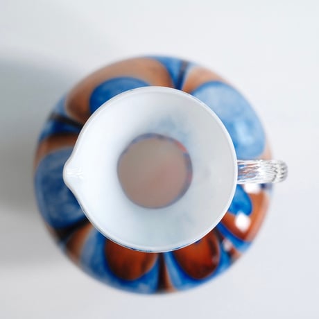 Blue and brown glass vase