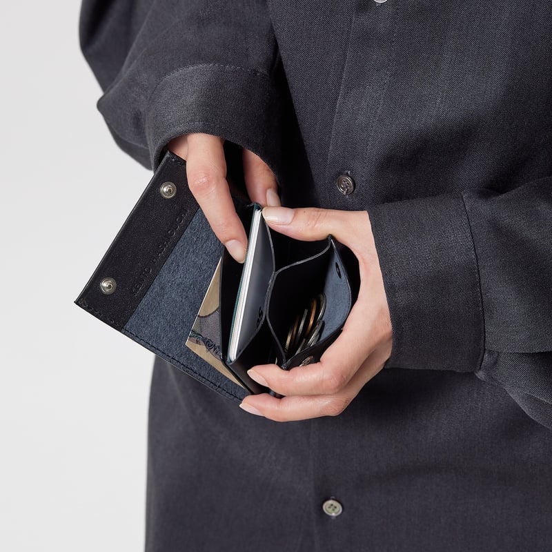 leather half wallet black | 酢橘堂 leather half wallet black | 酢橘堂