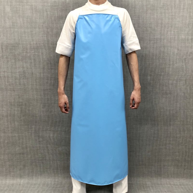 軽量抗菌ウレタンエプロンA型ブルー（0.2mm厚 片面引き） 複数枚 | I.S