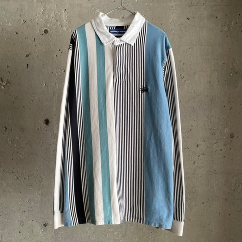 stussy ポロシャツ　ストライプ STUSSY ステューシー Harf Zip Polo ハーフジップ ポロシャツ
