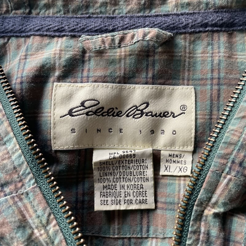 90s Eddie bauer check pattern cotton anorak par 90s Eddie bauer check pattern cotton anorak par