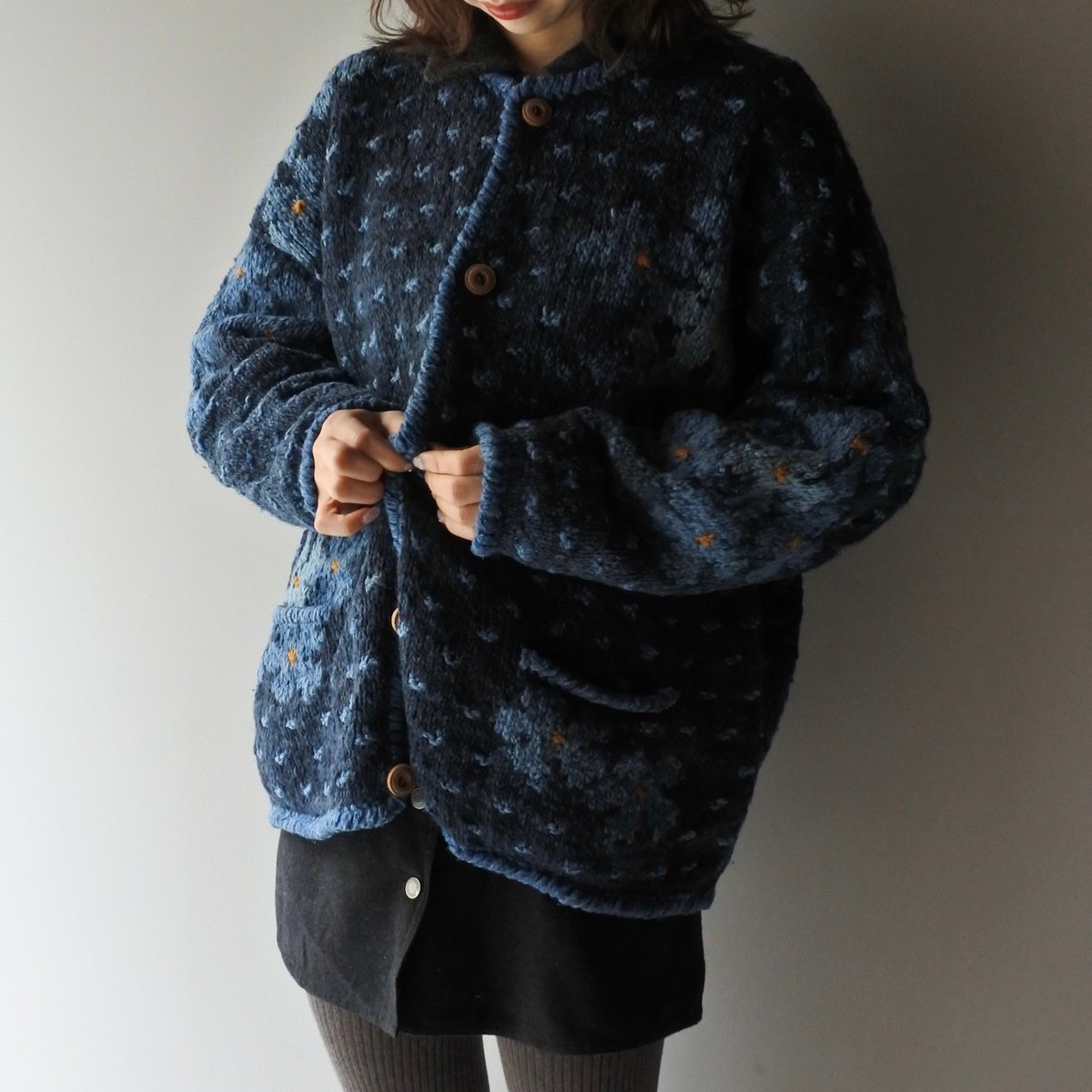 AMANO floral patterned ecuador knit cardigan |