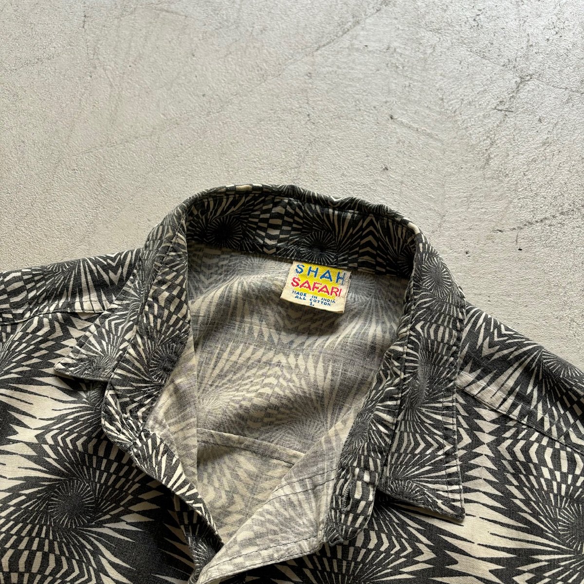 80s 90s SHAH SAFARI 長袖シャツ 総柄 サファリ ネイティブ 80s 90s SHAH SAFARI 長袖シャツ 総柄 サファリ ネイティブ