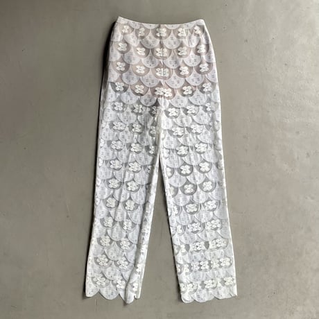 Flower pattern lace pants