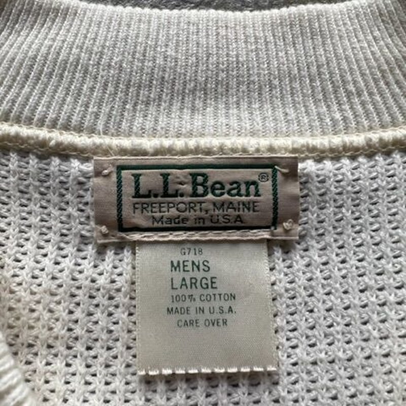 80s~90s L.L Bean henley neck cotton knit | sui 