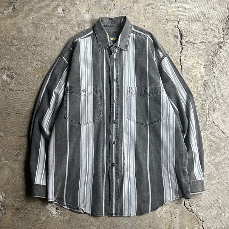90's SATURDAYS print striped cotton shirt