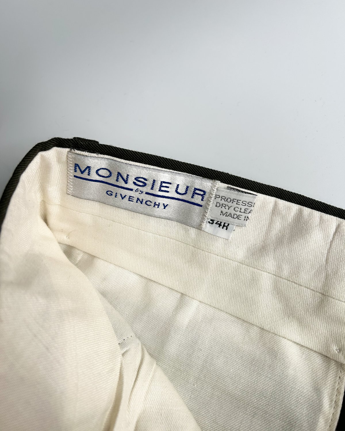 80's~ MONSIEUR by GIVENCHY gabardine fabric tuc