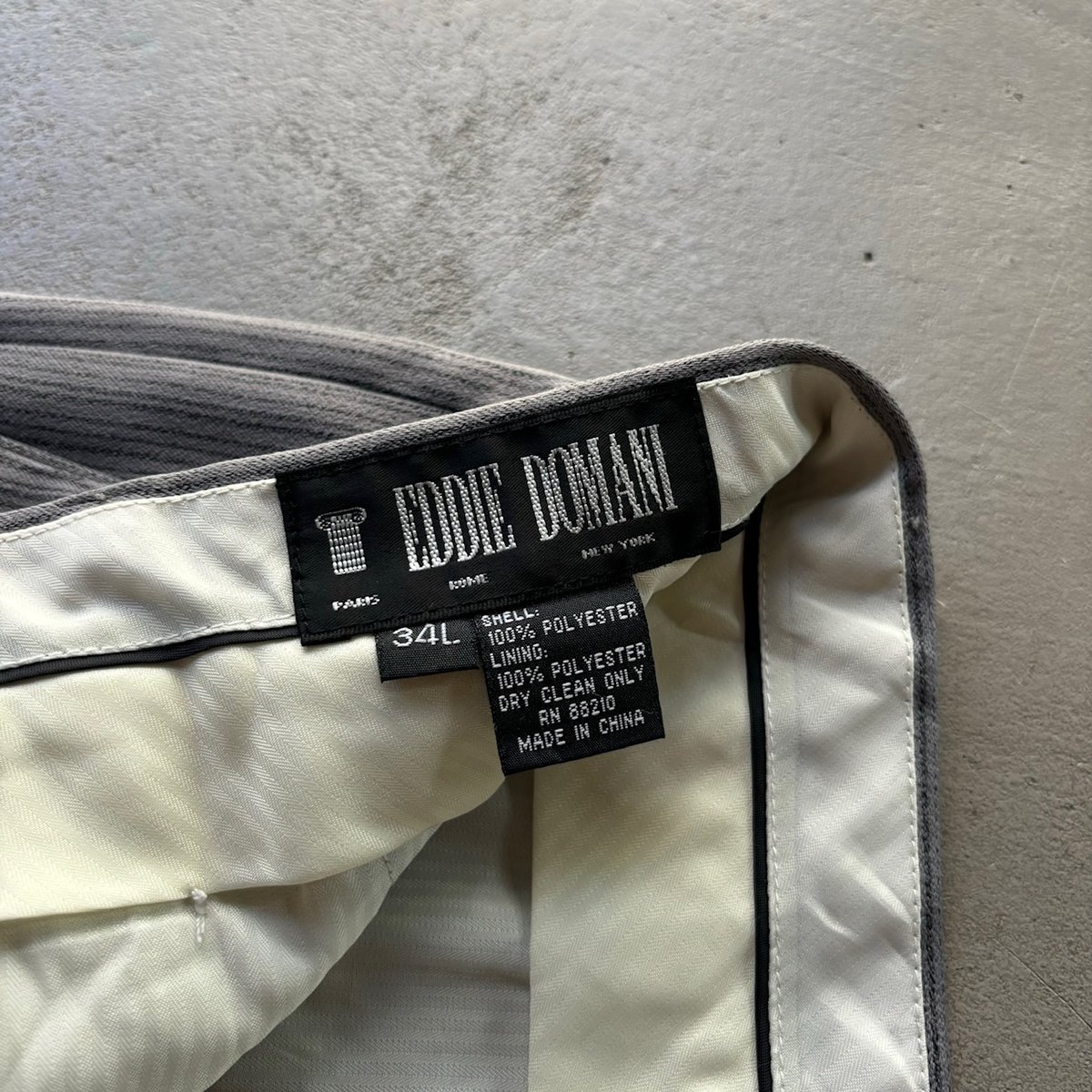 80s- Eddie Domani 2タックワイドスラックス　34 ダークグレー 80s- Eddie Domani 2タックワイドスラックス 34 ダークグレー