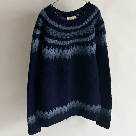 80s Wool nordic pattern knit sweater