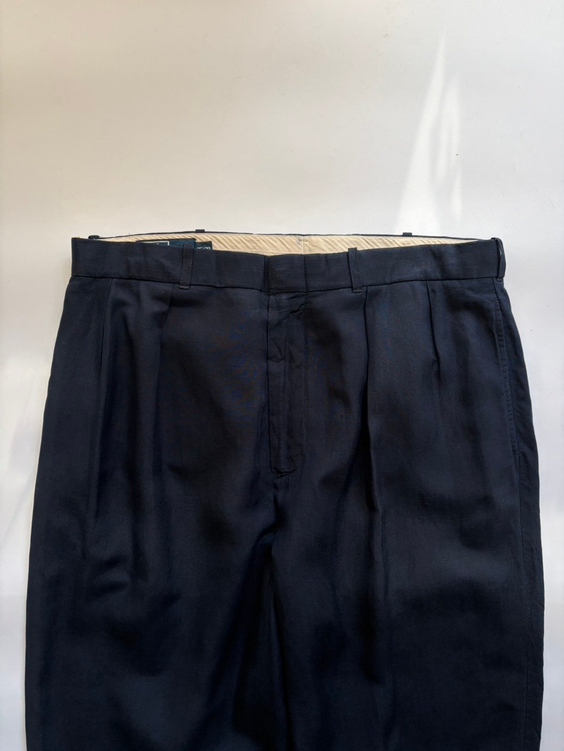 90s Ralph Lauren silk×linen 2tuck slacks 