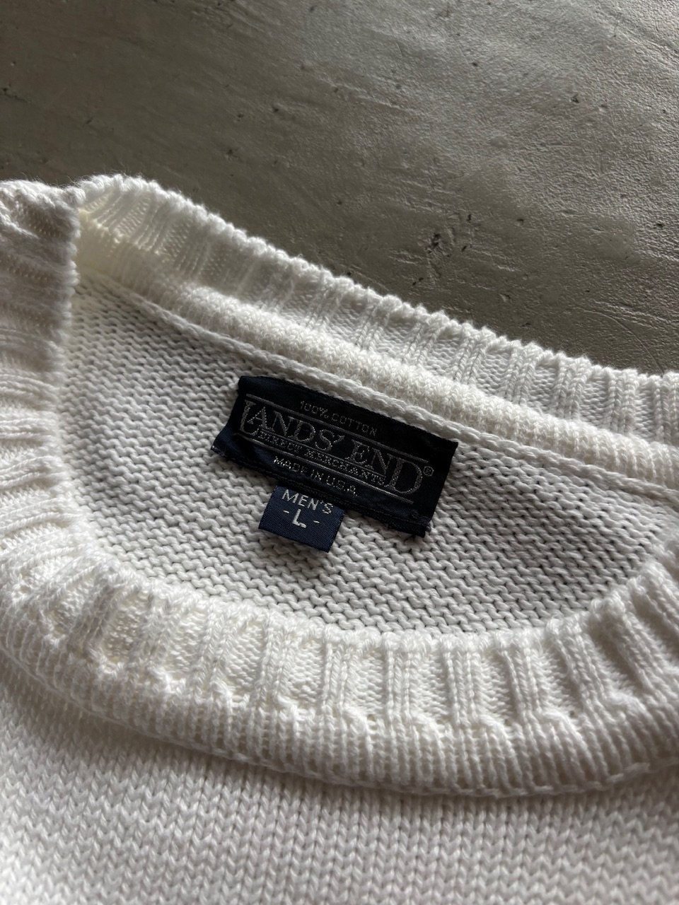 80s~ Lands'end cotton drifter sweater “made in