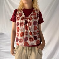 Flower pattern v-neck tank top