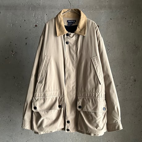 90's NAUTICA leather collar fleece liner jacket