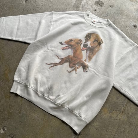 90s FRUITS OF THE LOOM dog print sweat
