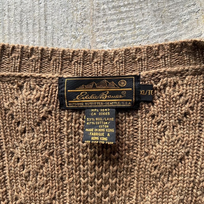 80s eddie bauer cable pattern knit vest | sui &