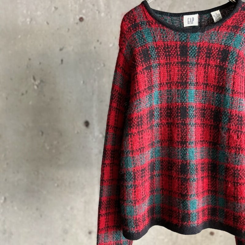 90s “gap” tartan check pattern knit | sui & s... 90s OLD GAP オールド ギャップ タータンチェック モヘア ニット
