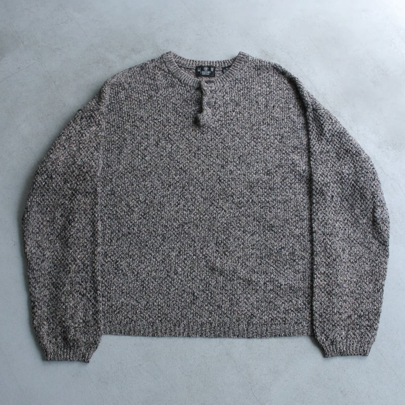 トップス vintage ramie cotton henry neck sweater 90s Ramie/Cotton henry neck knit sweater | sui