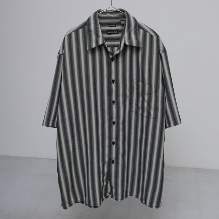 00s stripe pattern S/S shirt