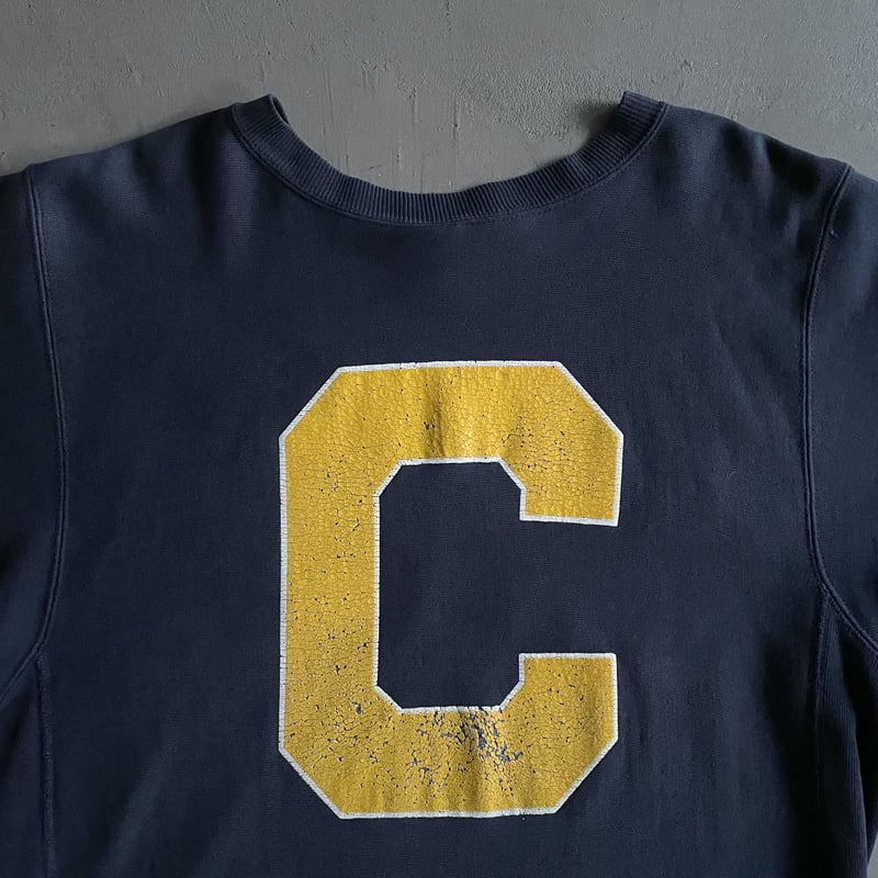 Champion REVERSE WEAVE CALIFORNIA 紺×黄色ロゴ 90s Champion reverse weave ''California'' init