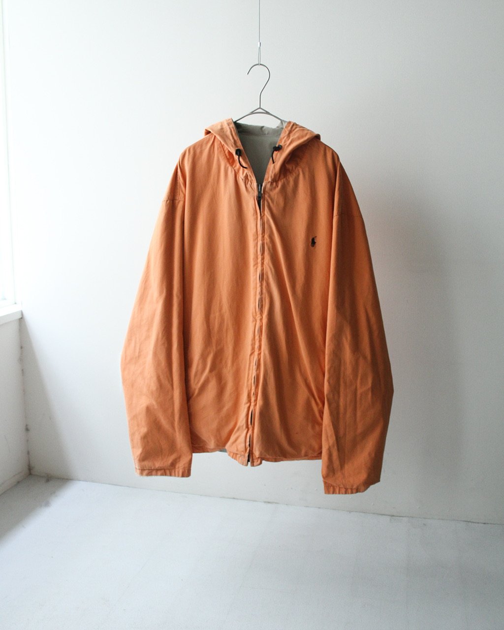 90s Ralph lauren reversible zip up hooded jacke