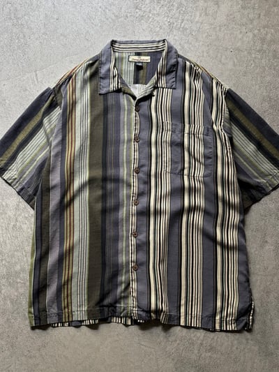トミーバハマ 半袖シャツ(Tommy bahama mulch stripe S/S silk shirt|トミーバハマ)