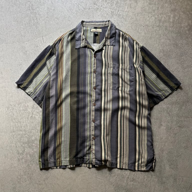 Tommy bahama mulch stripe S/S silk shirt｜トミーバハマ