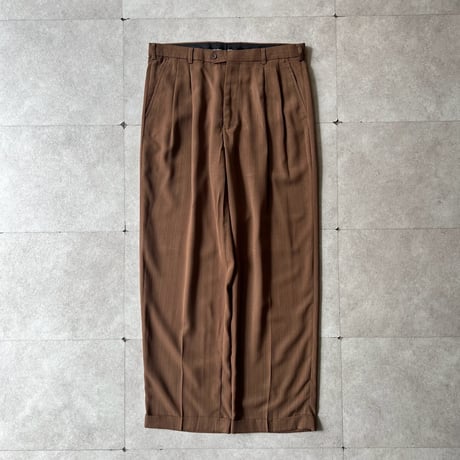 パンツ MURPHH Brown Stripe Slacks stripe wide slacks – YZ