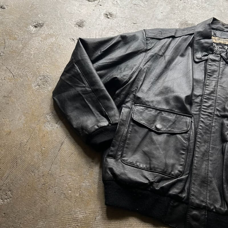 80s 90s A-2タイプ レザージャケット フライトジャケット ブラック 90s ~“warco morani “ A-2 type leather flight ja